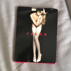 Falke thigh high sheer black socks size 2 II m